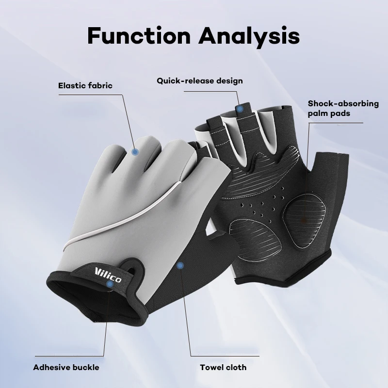Cycling Bike Gloves Half Finger Shockproof Breathable MTB Mountain Bicycle Sports - in use