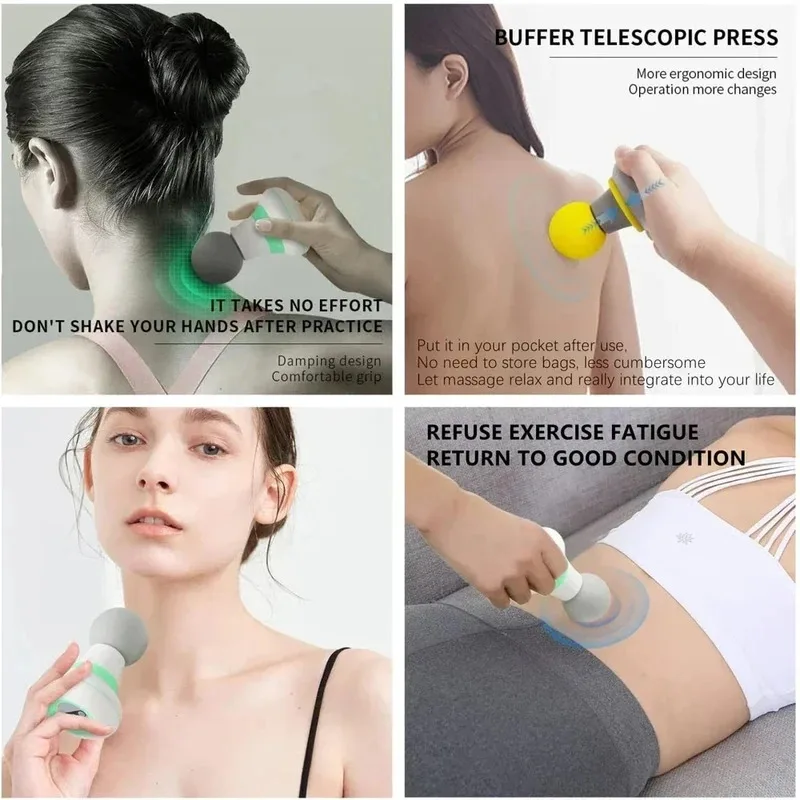 Mini Portable Massage Gun Deep Tissue Percussion Handheld Muscle Massager for - color options