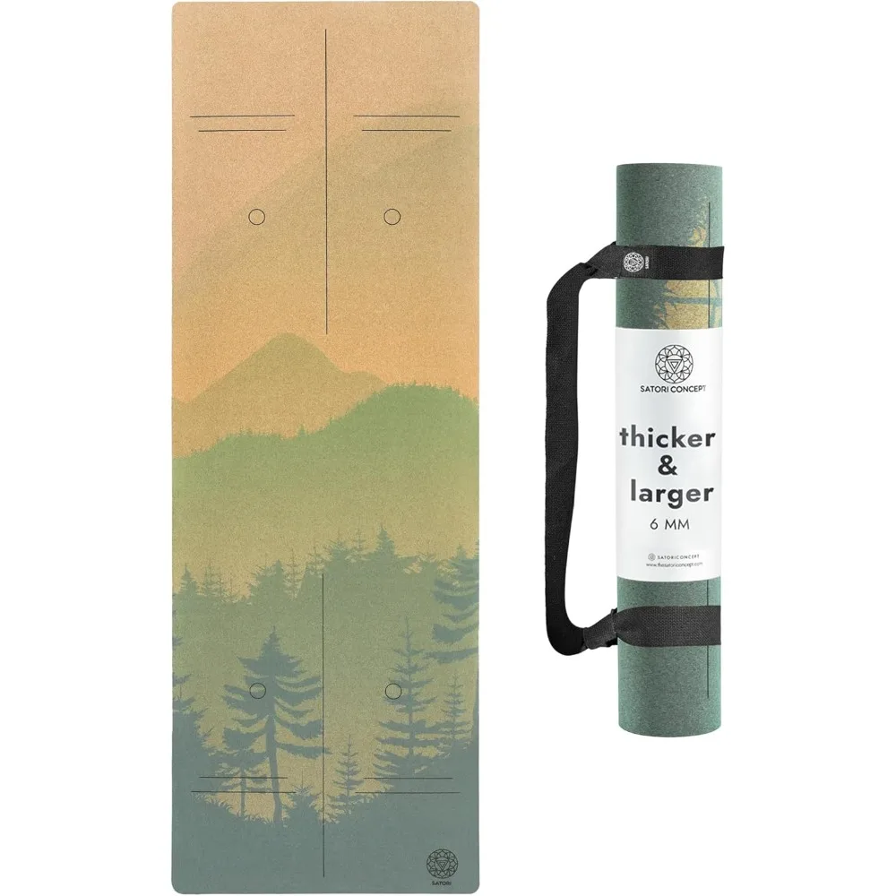 Cork Yoga Mat with Natural Rubber Base – Extra Large, Thick, High-Grip - close-up detail