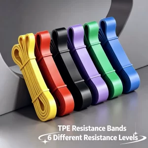 TPE Resistance Bands – 6 Strength Levels for Pull-Up Assist, Yoga & Rehab
