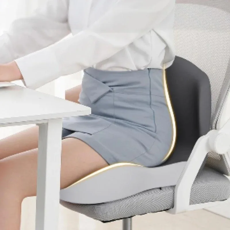 Memory Foam L-Shaped Seat & Lumbar Cushion – Car, Desk & Gaming Chair - alternate view