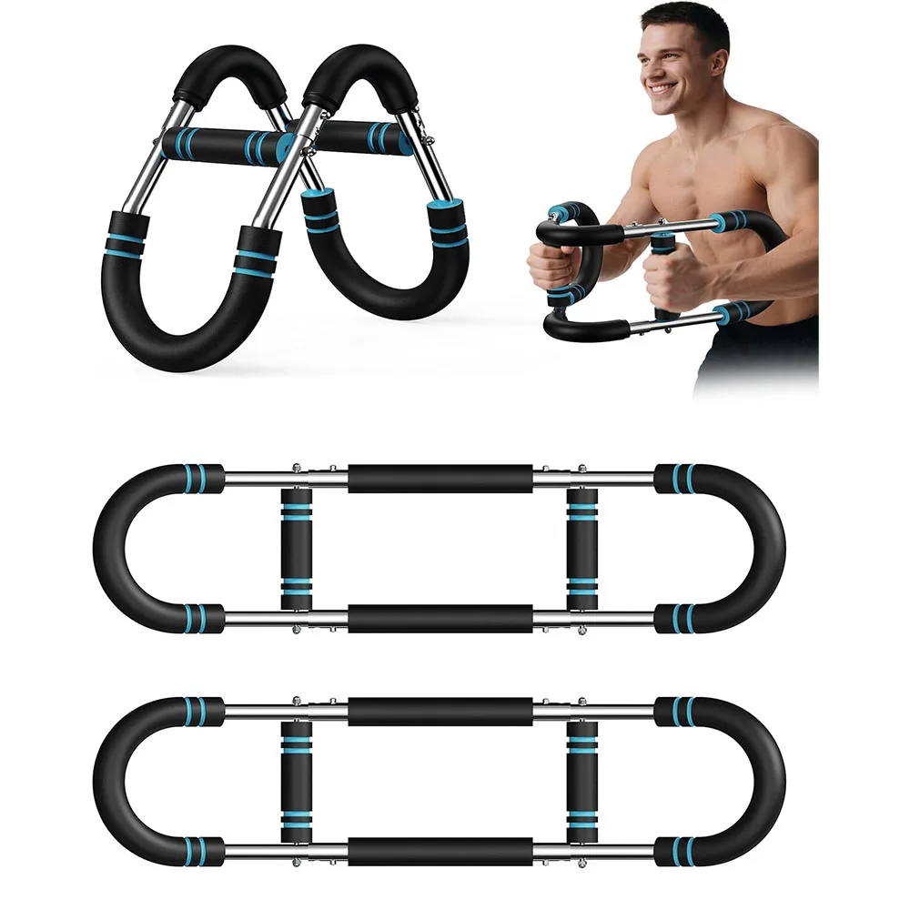 U-Shape Power Twister Arm Bar - 60-100lb Adjustable Chest & Grip Trainer - detail view