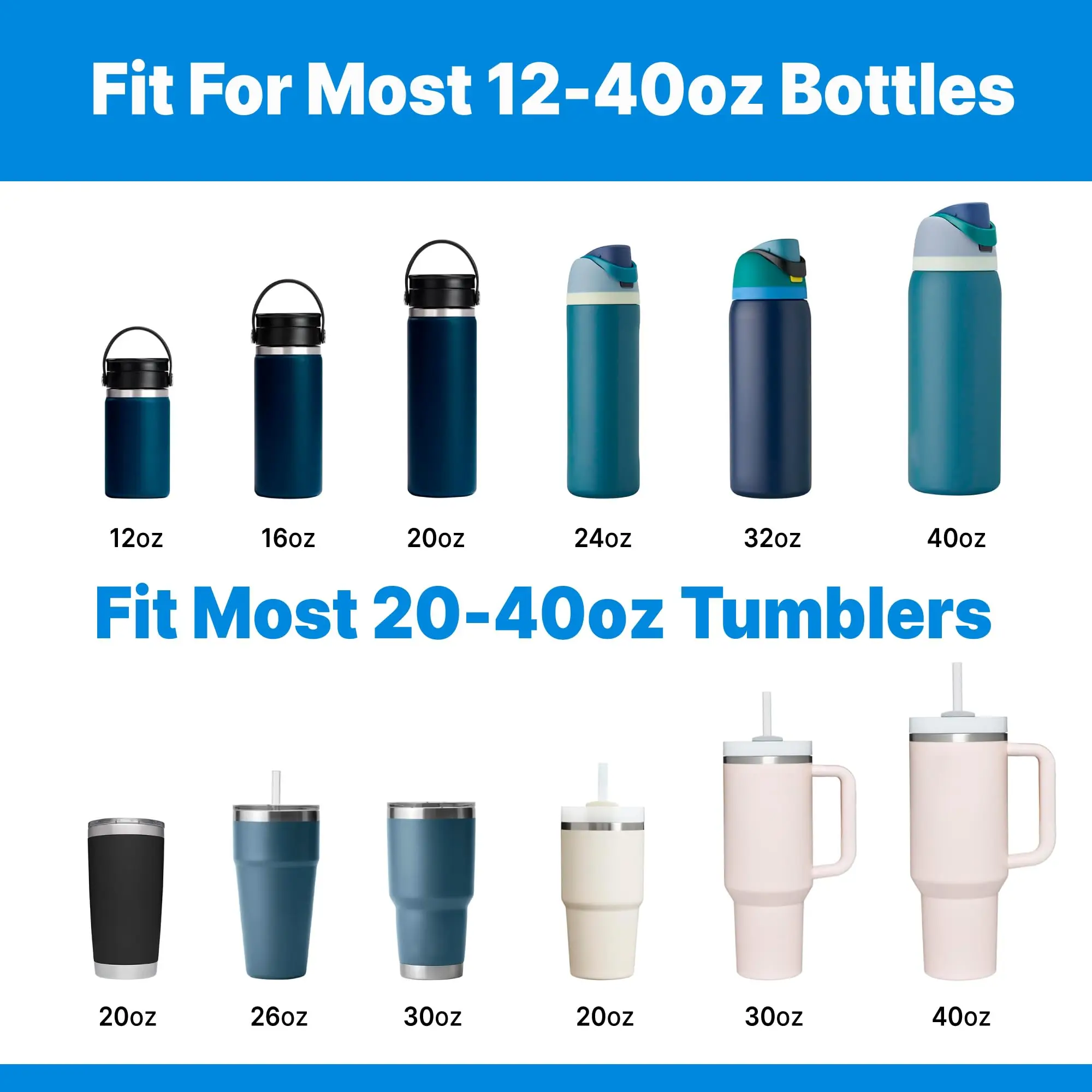 Silicone Water Bottle Sling – Universal Carry Strap for 8–40oz Bottles - color options