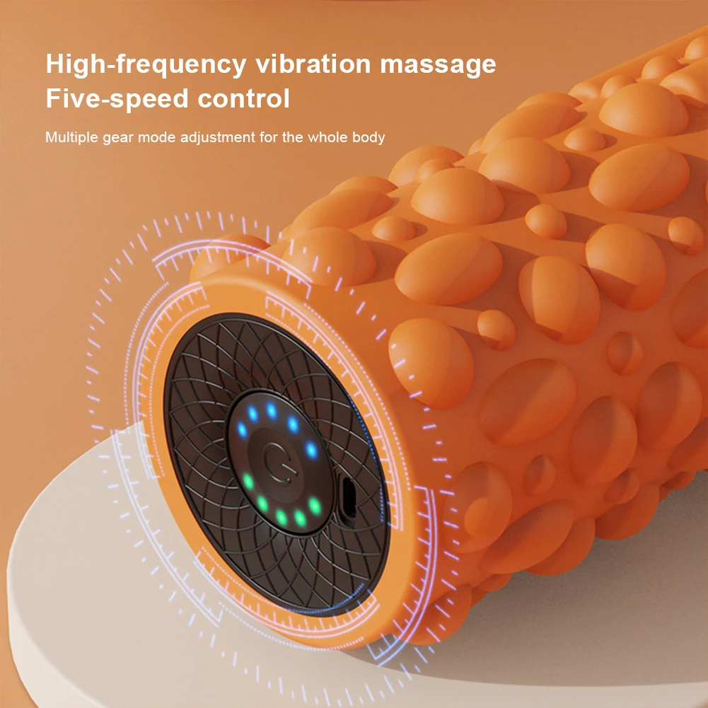 Electric Vibrating Foam Roller – Rechargeable 5-Speed Deep Tissue Muscle Roller - alternate view