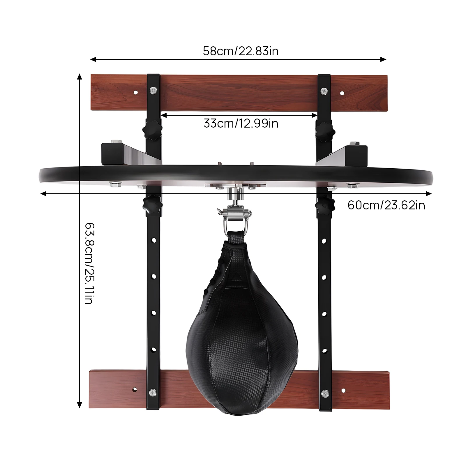 Professional Wall Mounted Speed Bag Platform Kit 360° Swivel Boxing Training - side view