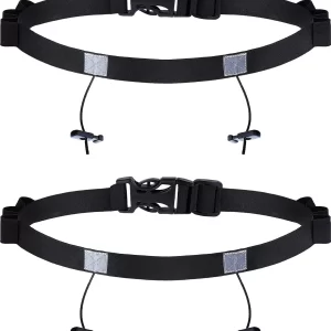 Race Number Belt 2-Pack – Adjustable Running Bib Belt with 6 Gel Loops