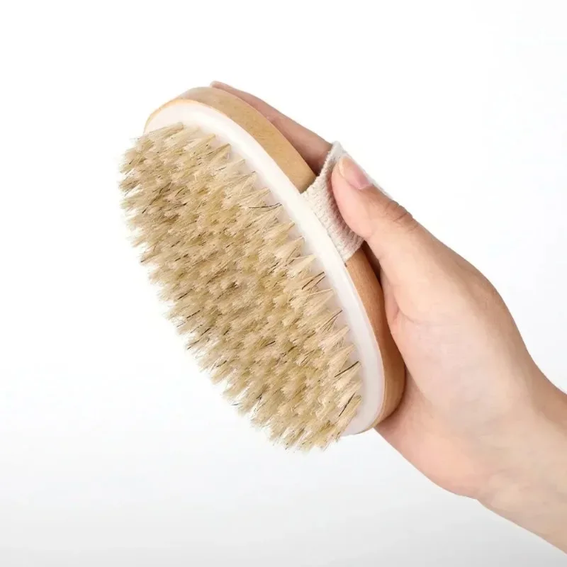 Natural Bristle Dry Body Brush – Wooden Exfoliating Massage Brush - alternate view