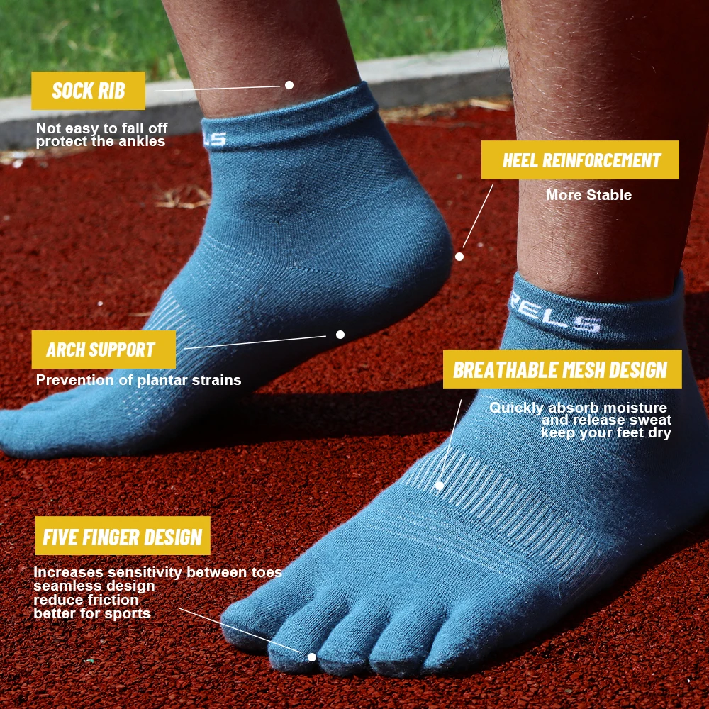 CoolMax Split-Toe Running Socks – Sweat-Wicking Blister Defence - in use