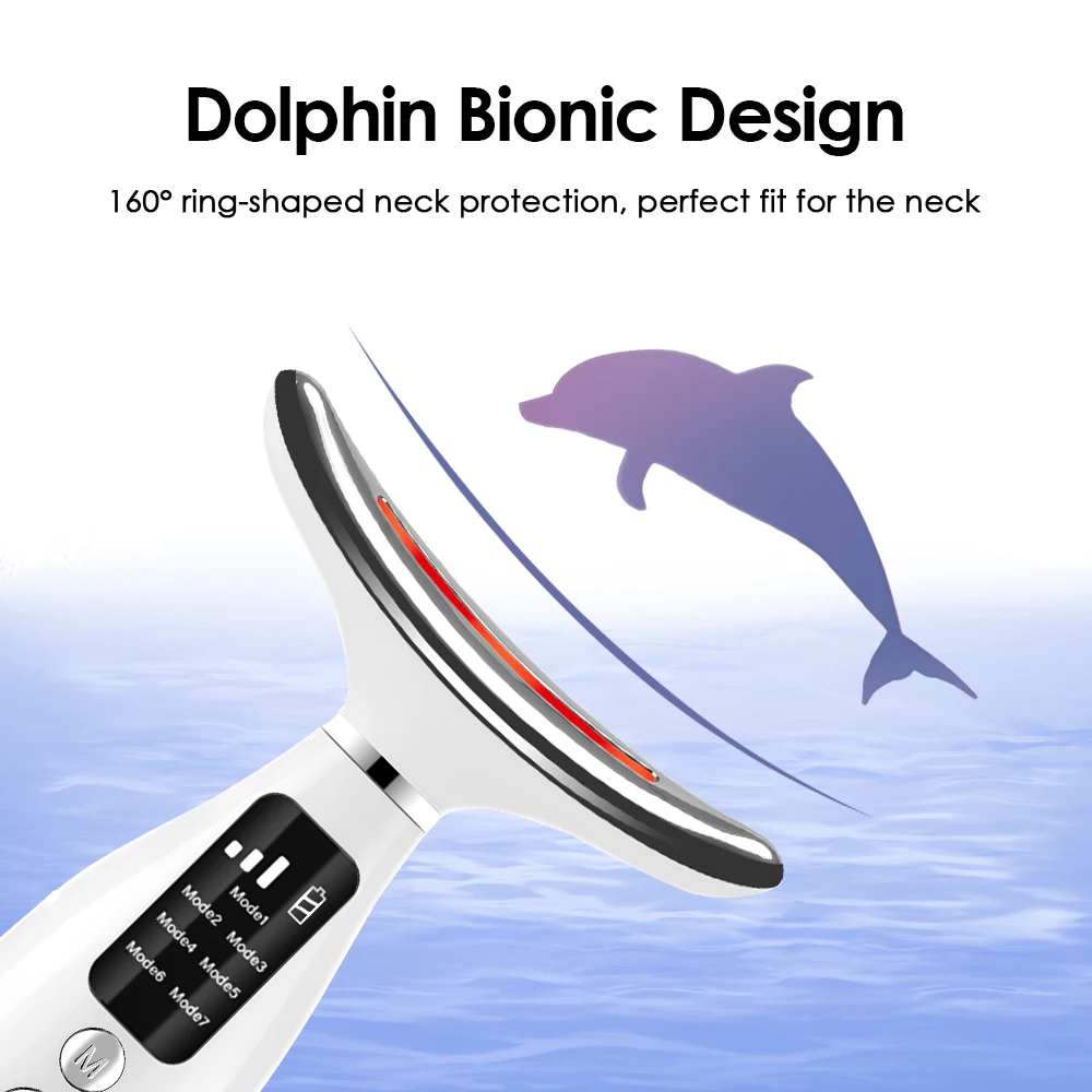 LED Neck & Face Lifting Massager – 7-Colour Light Therapy Device - size and dimensions