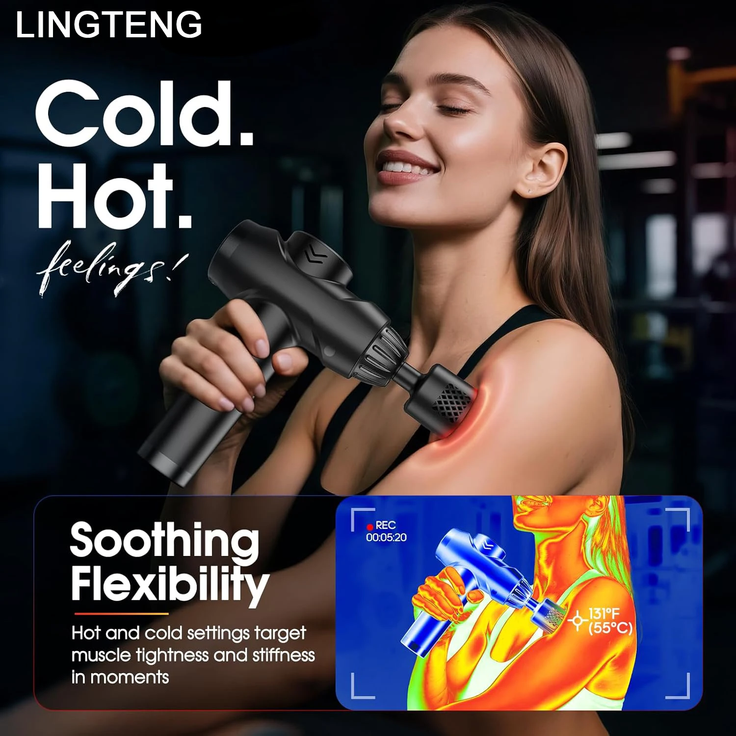 LINGTENG Massage Gun with Hot and Cold Functions Deep Tissue Back - color options
