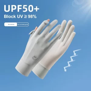 UV Protection Cycling Gloves – Ice Silk Touchscreen Sun Gloves for Women