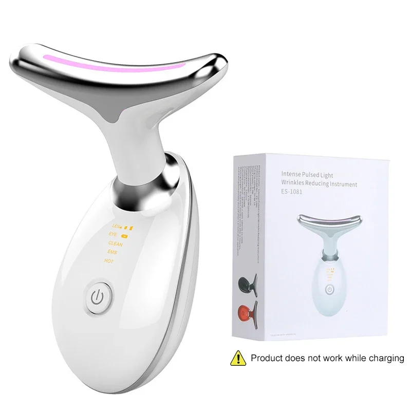 LED Face & Neck Massager – 7-Colour Light Therapy & Vibration Skincare Device - detail view