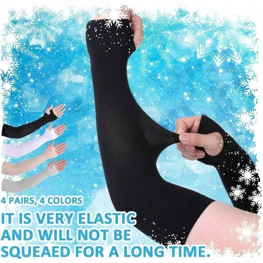 Cooling Compression Arm Sleeves 4 Pairs – Tattoo Cover & Sports Sleeves - close-up detail