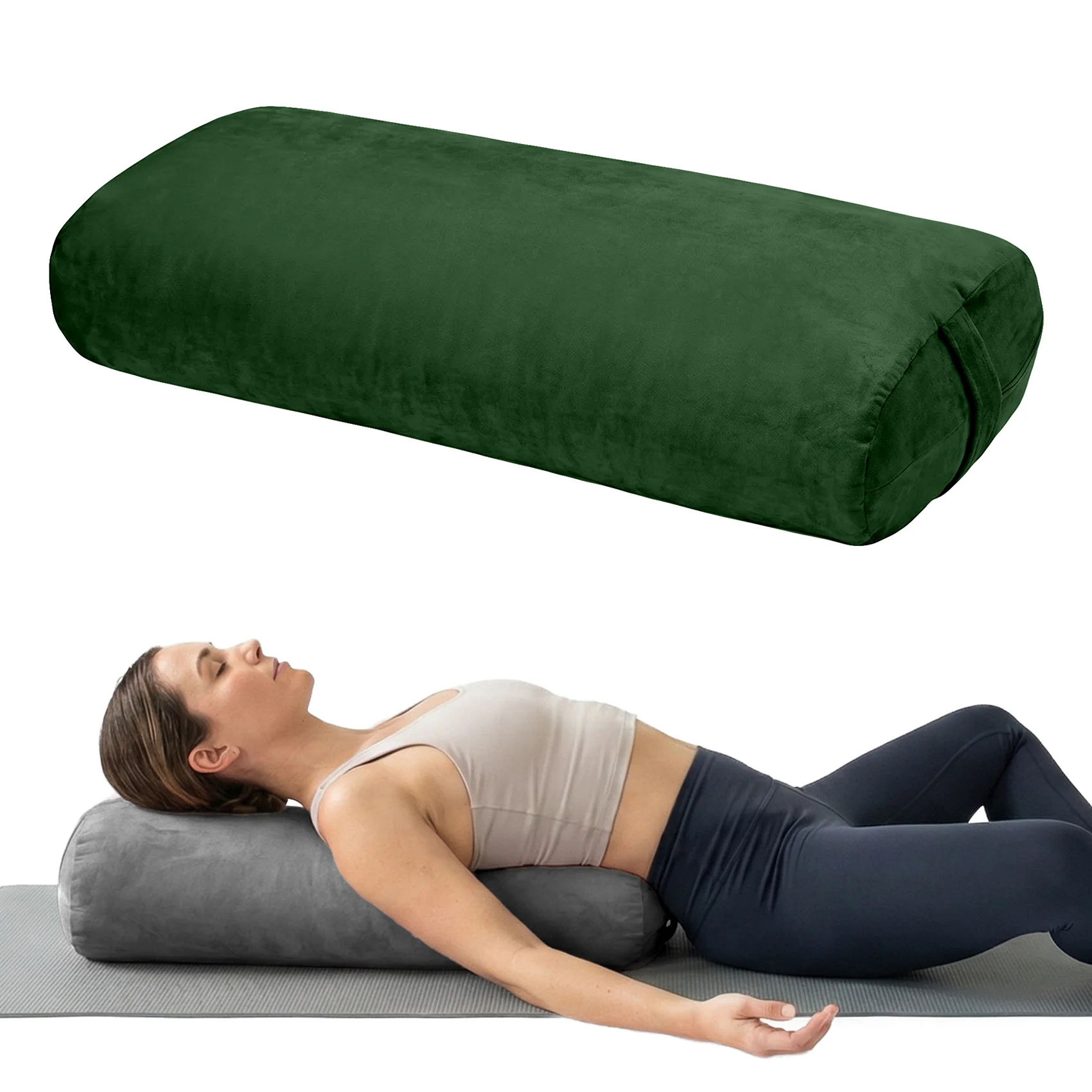 Round Yoga Bolster Pillow - Firm Support Cushion for Restorative Yoga - texture detail