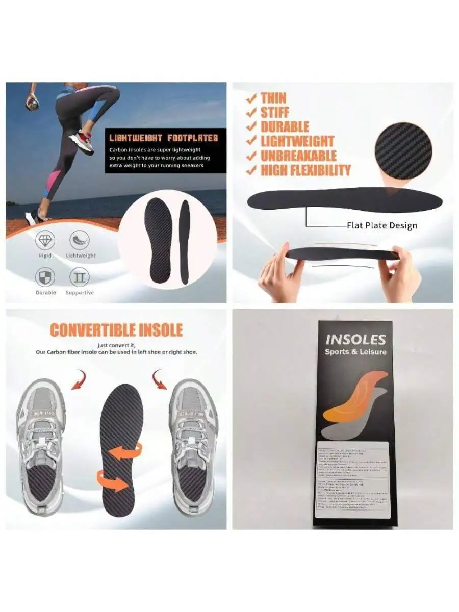 Carbon Fiber Insoles – Rigid Shoe Inserts for Turf Toe & Forefoot Pain - close-up detail