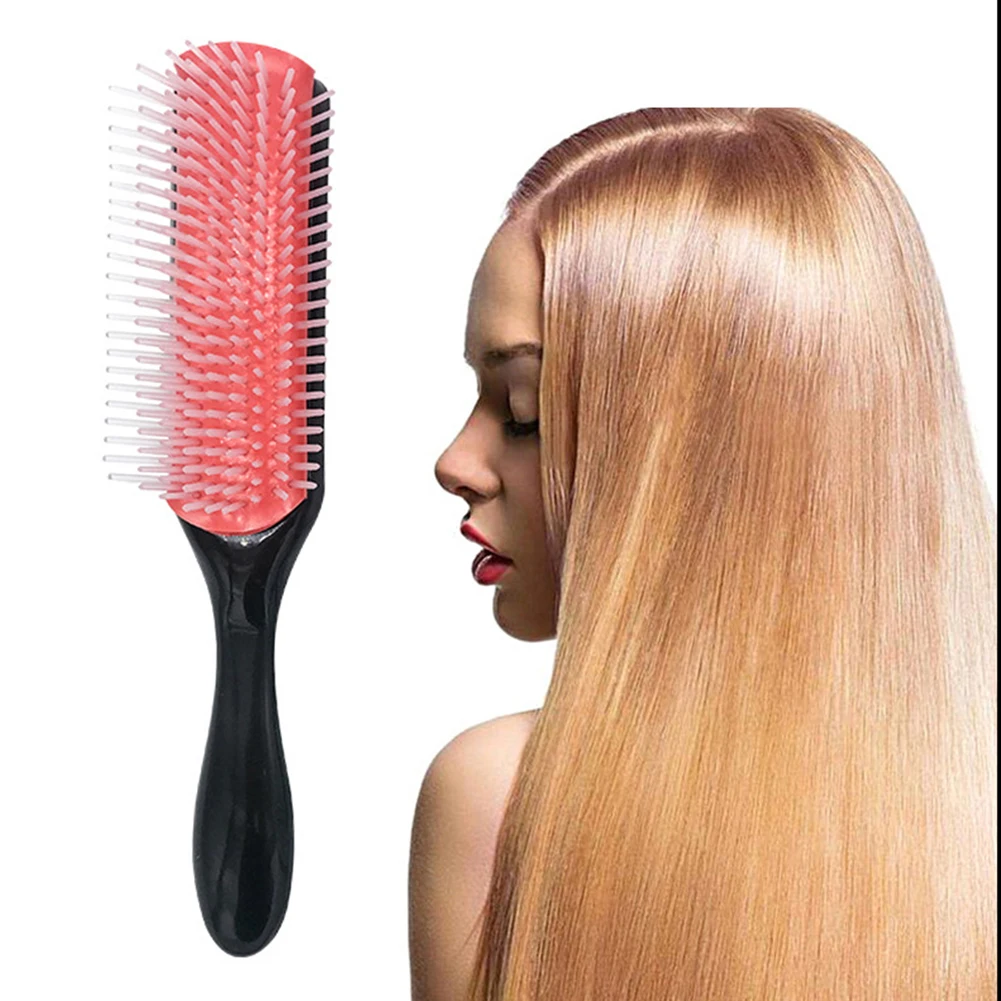 9-Row Detangling Hair Brush – Scalp Massager for Wet, Curly & Straight Hair - color options