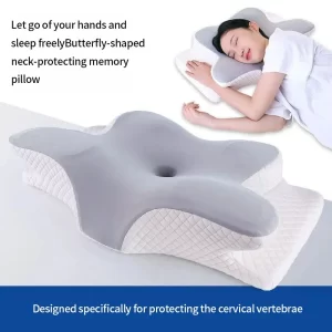 Memory Foam Cervical Pillow – Contoured Butterfly Pillow for Neck Support