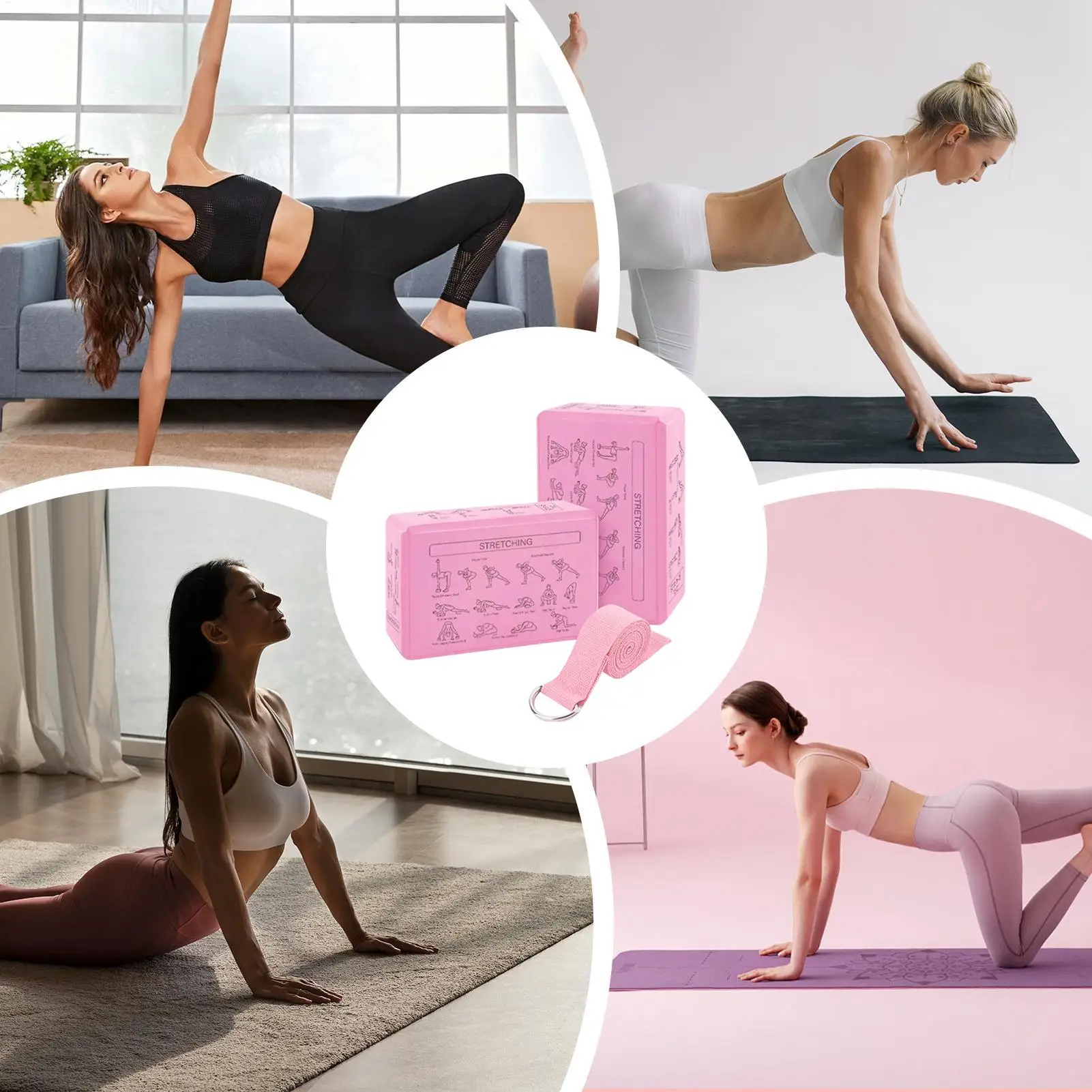 2PCS EVA Yoga Blocks High Density Non-Slip Foam Brick for Exercise - color options