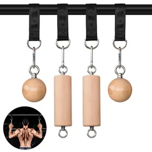 Wooden Pull Up Grips & Balls Set – Rock Climbing Holds Grip Strength Trainer