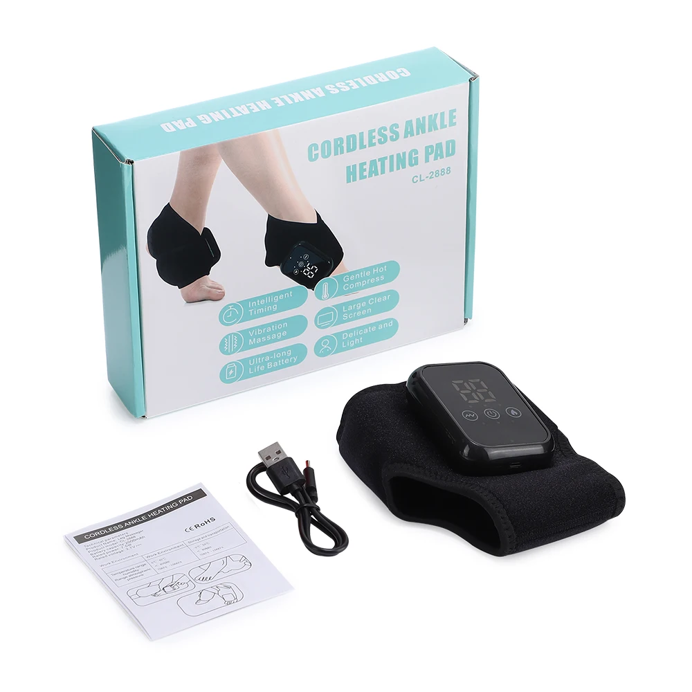 Heated Ankle Brace Massager – Cordless Rechargeable Ankle Wrap - detail view