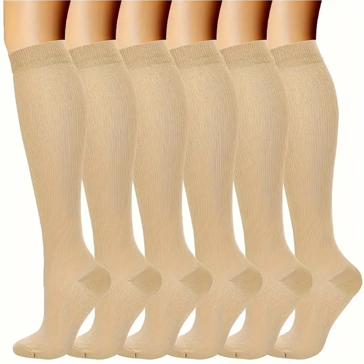 Compression Socks 6 Pairs – Graduated Support for Nurses, Travel & Runners - packaging
