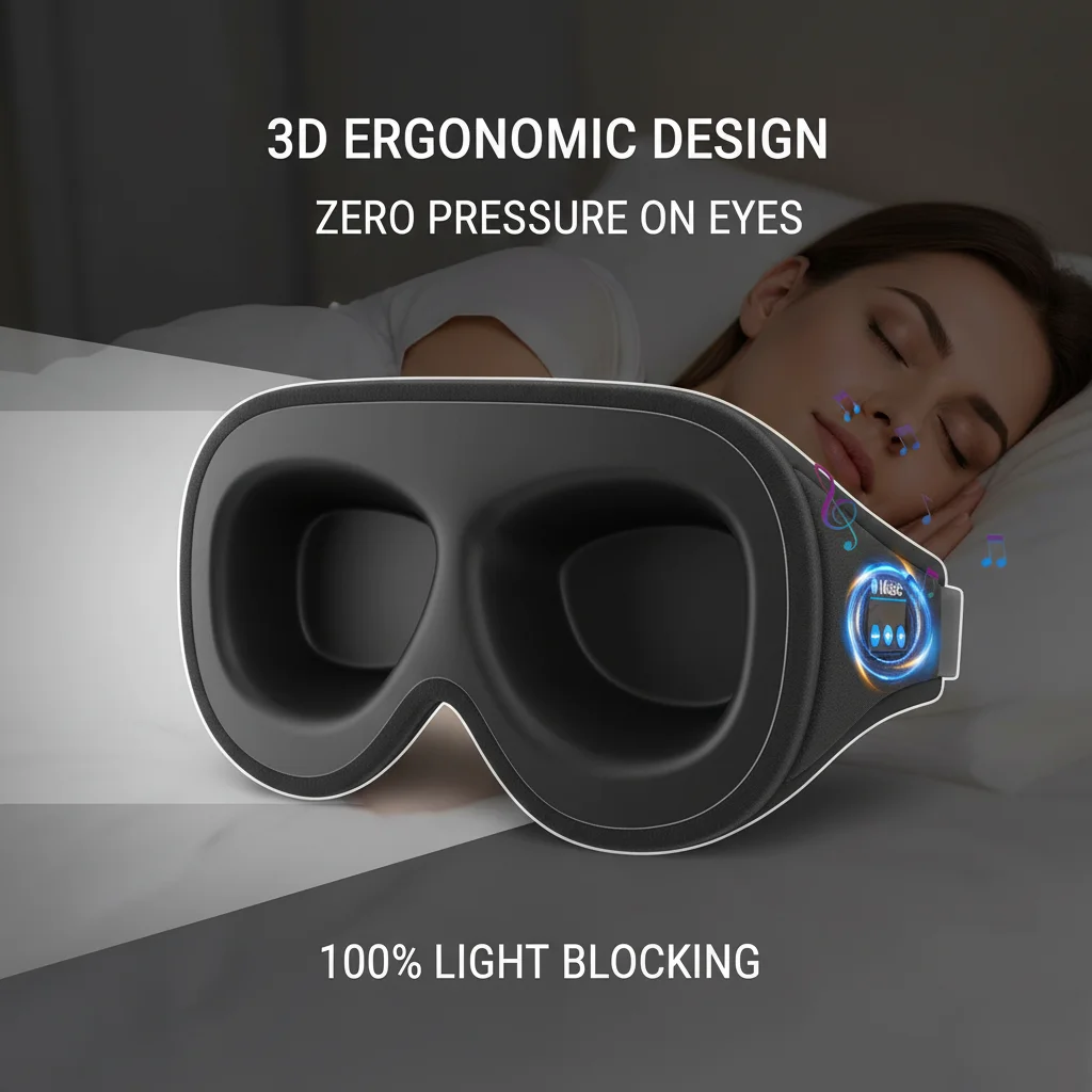 Bluetooth Sleep Mask Headphones - Flat Speakers for Side Sleepers - close-up detail