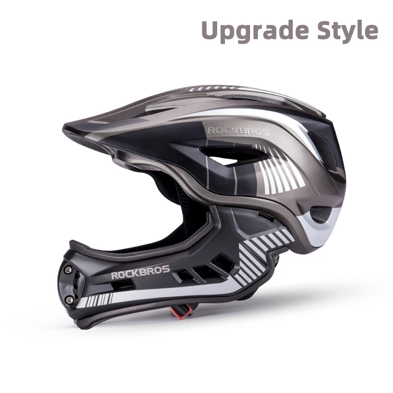 ROCKBROS Kids Bike Helmet – Detachable Full-Face Chin Guard & Impact Shell - detail view