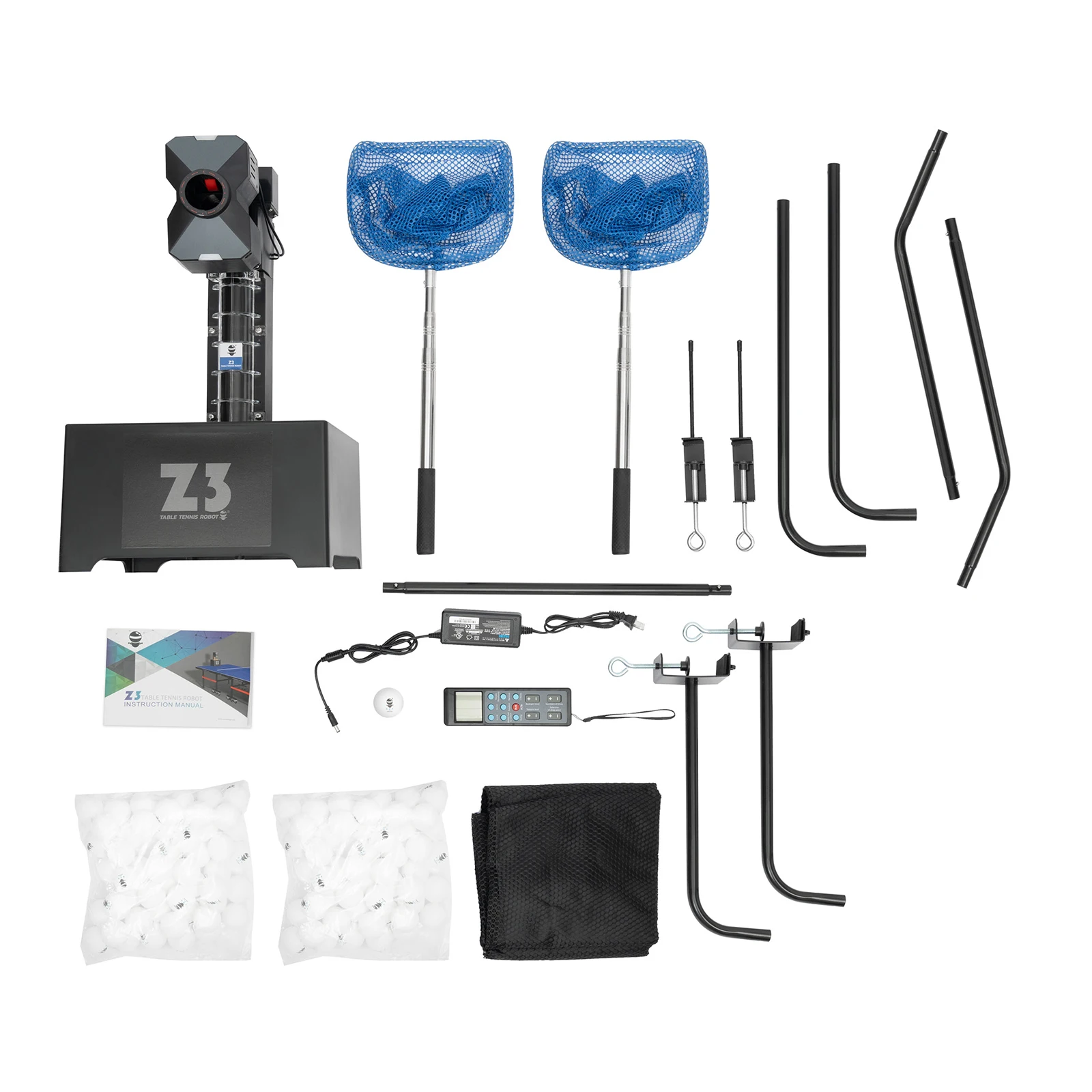 Table Tennis Robot & Ball Machine – 10-Mode Ping Pong Trainer with Net & 100 Balls - detail view