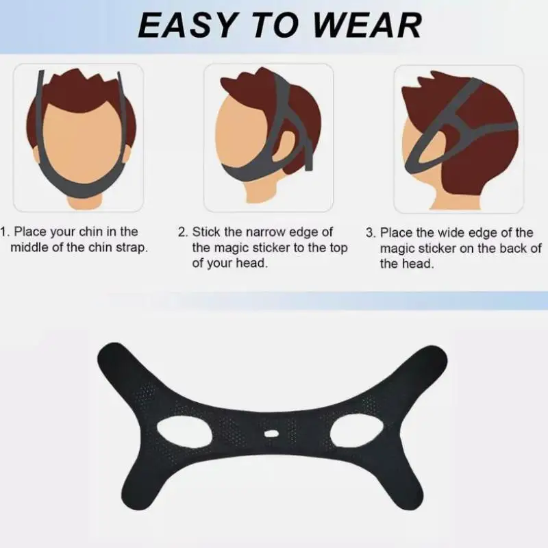 Anti-Snoring Chin Strap – Adjustable Jaw Support for Mouth Snorers - alternate view