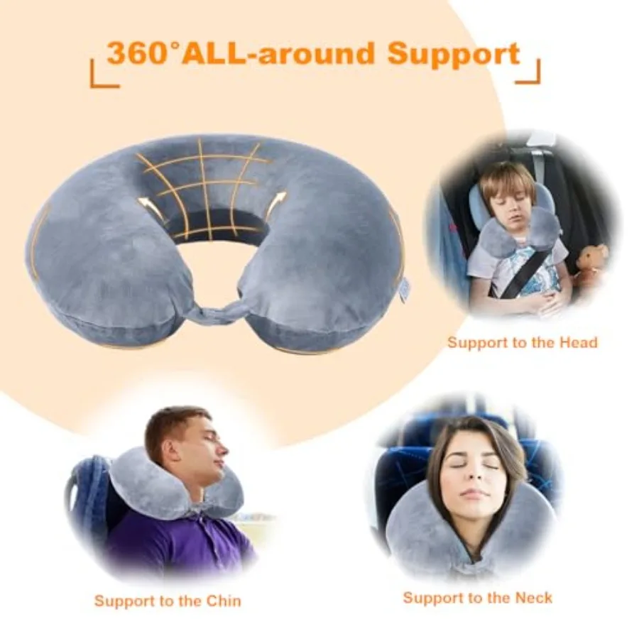 Memory Foam Travel Neck Pillow – U-Shaped Support for Flights & Car - in use