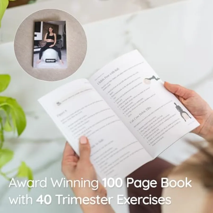 Birthing Ball with Guide Book – Pregnancy Yoga, Labour & Postnatal Exercise Ball - alternate view