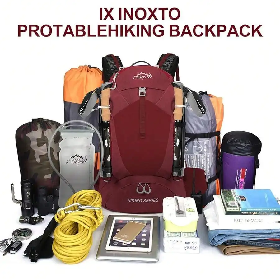 Waterproof Hydration Daypack – 3L Bladder, Rain Cover, Hiking Backpack - close-up detail