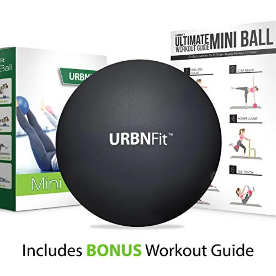Mini Exercise Ball 9in – Anti-Burst Pilates & Stability Ball, Black - color options