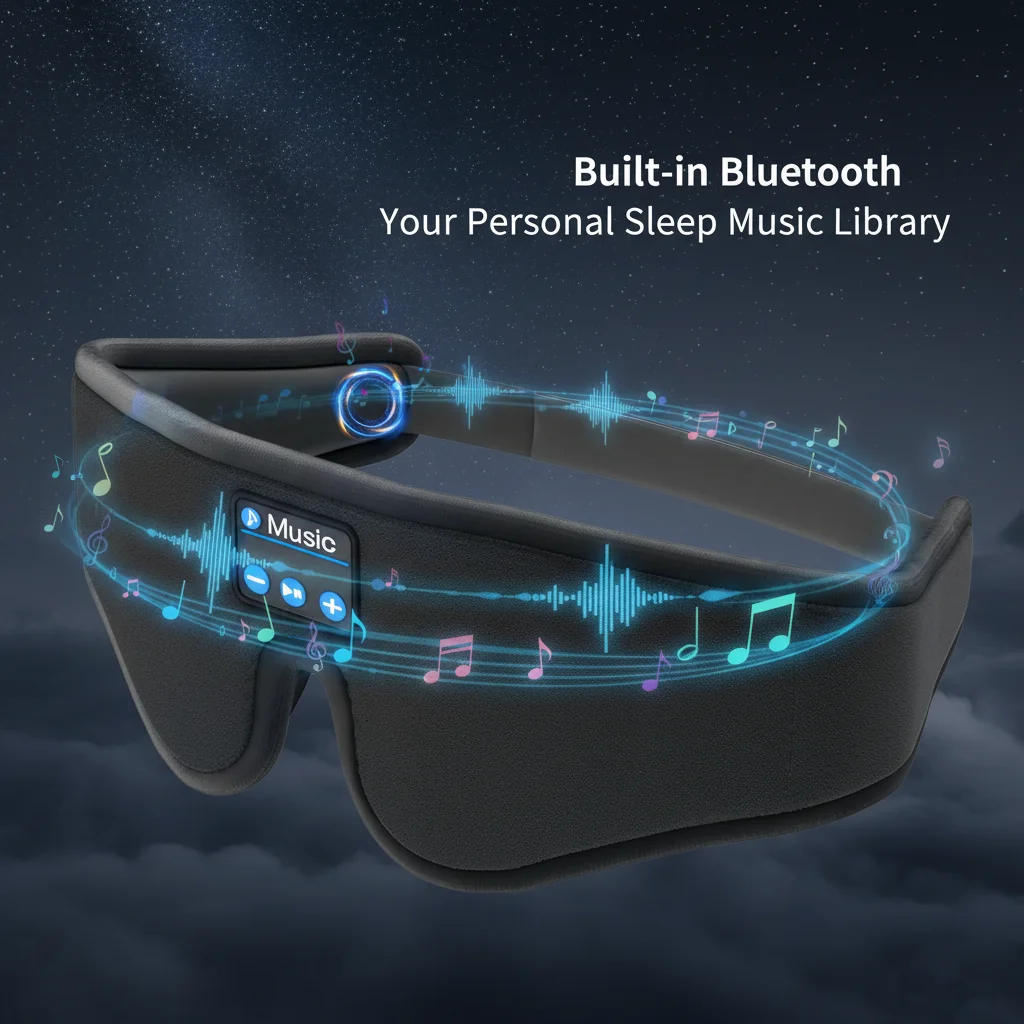 Bluetooth Sleep Mask Headphones - Flat Speakers for Side Sleepers