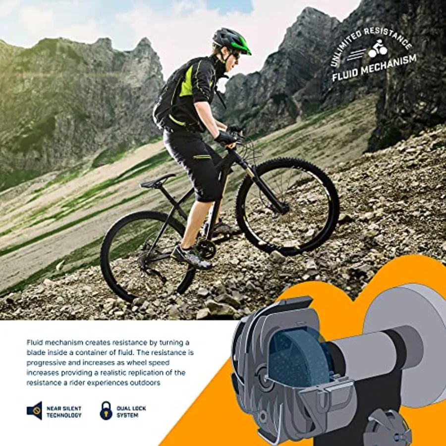 Fluid Bike Trainer Stand – Progressive Resistance Indoor Turbo Trainer, Foldable - in use