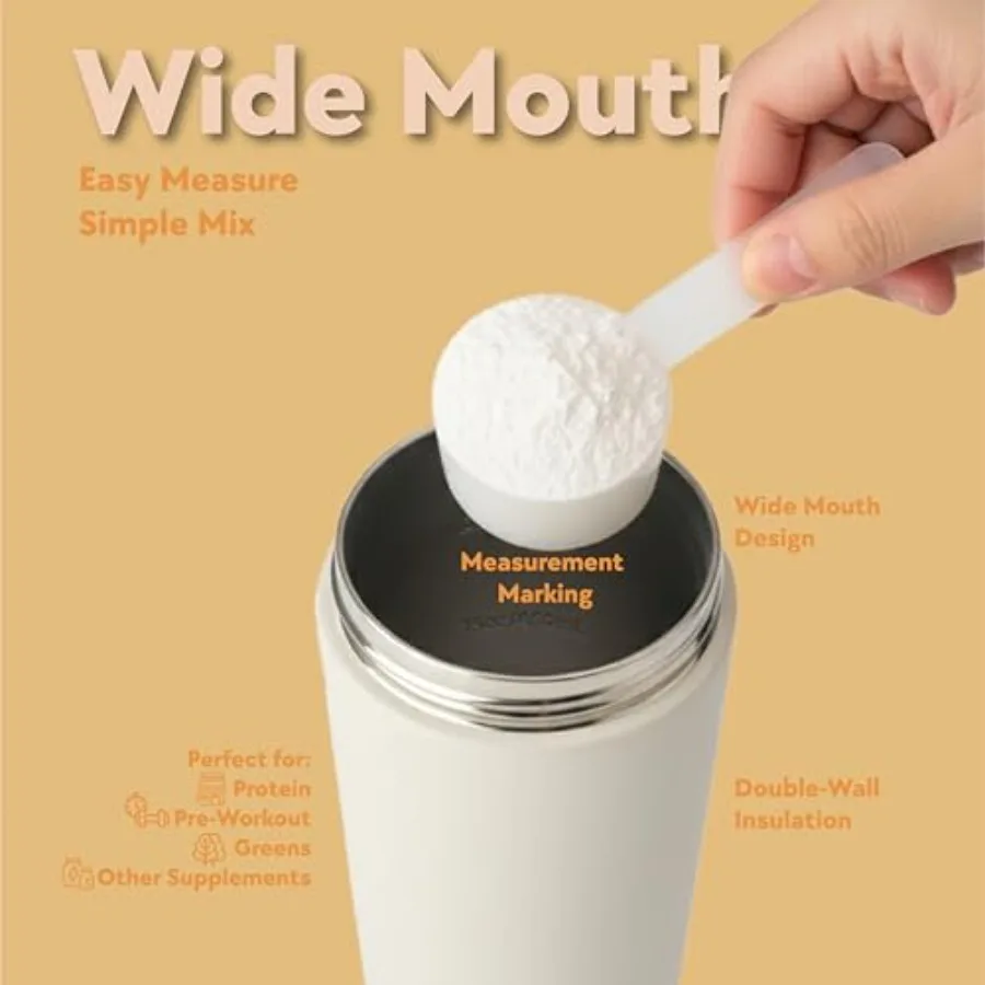 Insulated Stainless Steel Protein Shaker Bottle 24oz – Leak-Proof, Dishwasher Safe - size and dimensions