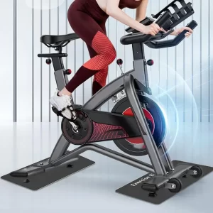 3mm Treadmill & Bike Mat, Set of 2 – Non-Slip Gym Equipment Floor Mats