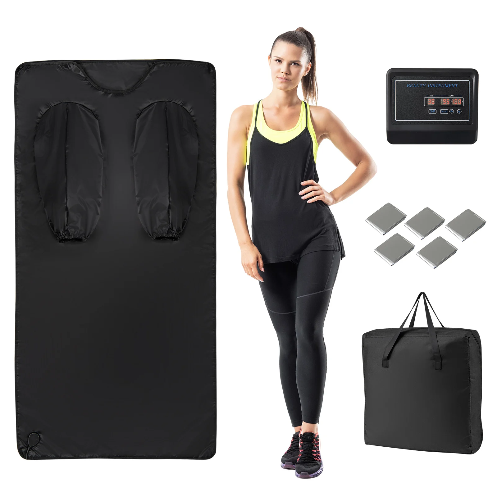 Infrared Sauna Blanket with Sleeves – 90–180°F, 30–90 Min Timer