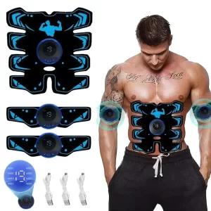 USB Rechargeable EMS Muscle Stimulator – ABS & Arm Trainer