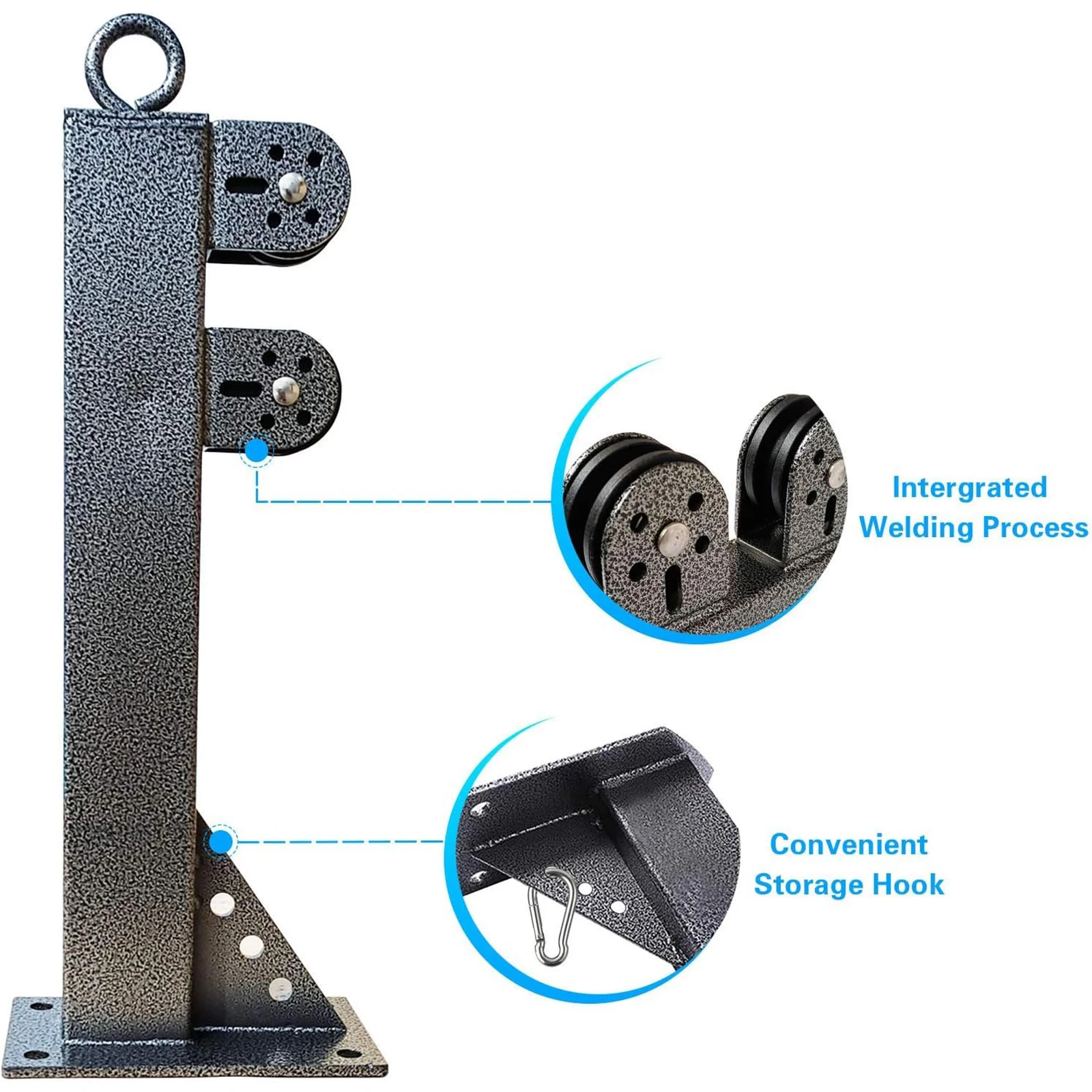 Wall Mounted LAT Pulldown Machines with Tricep Rope Resistance Band Handles - close-up detail