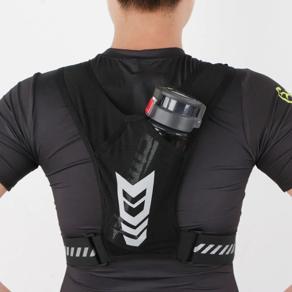 Reflective Running Vest with Phone Holder – Breathable Mesh Chest Bag for Night Runs - close-up detail