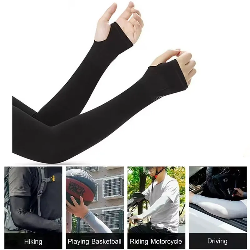 Ice Silk Cooling Arm Sleeves – UV Sun Protection for Cycling, Running & Fishing - color options