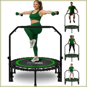 Mini Trampoline for Adults 40"/48" with Handle Bar & Bands – 450/550 lb Rebounder