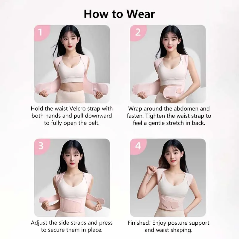 Adjustable Posture Corrector – Back Support Brace for Rounded Shoulders, Men & Women - size and dimensions
