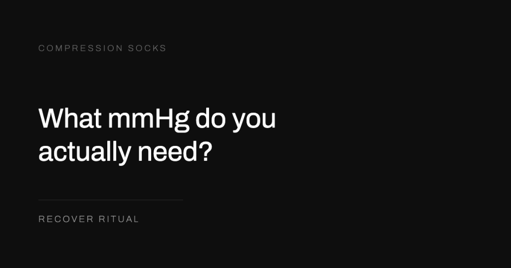 Cover graphic on a black ground reading “What mmHg do you actually need?” above the Recover Ritual wordmark.